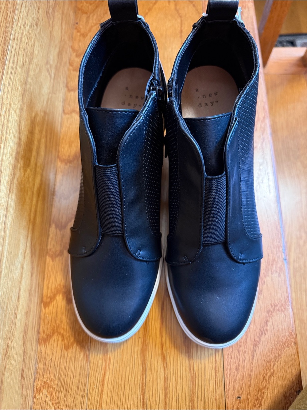 a new day Black Slip-On Wedge Sneakers